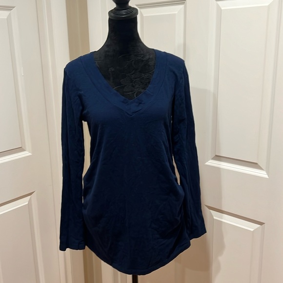Ambiance Tops - Ambiance Maternity, woman’s, L, navy blue, long sleeved, v-neck top. Like new!